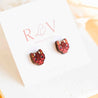 Hand-Painted Red Dragon Wooden Earrings - PEO14103 - Robin Valley Official Store