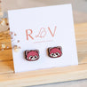 red panda gift wooden earrings