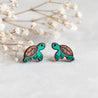 Hand-painted Sea Turtle Earrings Cherry Wood Earrings - PES13005 - Robin Valley Official Store