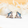 Hand-painted Shark Earrings Cherry Wood Earrings - PES13060 - Robin Valley Official Store