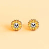 Hand-painted Skull Sunflower Stud Earrings Halloween Collection - PET15167 - Robin Valley Official Store