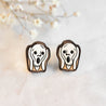 Hand-painted The Scream Cherry Wood Stud Earrings Inspired by by Edvard Munch - PET15125 - Robin Valley Official Store