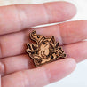 Handmade Witch Frog Wooden Pin Badge -PL40256 - Robin Valley Official Store