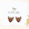 Highland Cow Wooden Earrings -EL10005 - Robin Valley Official Store