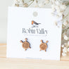 Knitting Needle & Yarn Cherry Wood Stud Earrings - ET15041 - Robin Valley Official Store