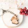 Lop Ear Rabbit Cherry Wood Keyring - KL20055 - Robin Valley Official Store