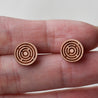 Maze Cherry Wood Stud Earrings - ET15093 - Robin Valley Official Store