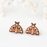 Moth Cherry Wood Stud Earrings - EO14026 - Robin Valley Official Store