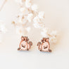 Mouse (Sitting) Cherry Wood Stud Earrings - EL10140 - Robin Valley Official Store