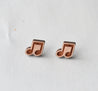 Music Notes Cherry Wood Stud Earrings -- ET15018 - Robin Valley Official Store