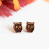 Night Owl Studs Wooden Earrings Halloween Collection - PEB12046 - Robin Valley Official Store