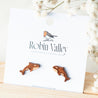 Orca Killer Whale Cherry Wood Stud Earrings - ES13043 - Robin Valley Official Store