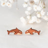 Orca Killer Whale Cherry Wood Stud Earrings - ES13043 - Robin Valley Official Store