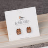 Pirate Captain Octopus Cherry Wood Stud Earrings - ES13017 - Robin Valley Official Store