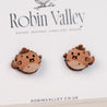 Pirate Puffer Fish Cherry Wood Stud Earrings - ES13014 - Robin Valley Official Store