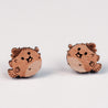 Pirate Puffer Fish Cherry Wood Stud Earrings - ES13014 - Robin Valley Official Store