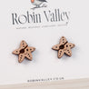 Pirate Starfish Cherry Wood Stud Earrings - ES13009 - Robin Valley Official Store
