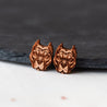 Pit Bull Dog Cherry Wood Stud Earrings - EL10149 - Robin Valley Official Store