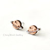 Planet Saturn Cherry Wood Stud Earrings - ET15022 - Robin Valley Official Store