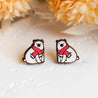 Red Scarf Polar Bear Xmas Wooden Earrings - PEL10265 - Robin Valley Official Store
