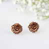 Rose Cherry Wood Stud Earrings - EO14021 - Robin Valley Official Store