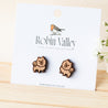 Samoyed Dog Cherry Wood Stud Earrings - EL10228 - Robin Valley Official Store