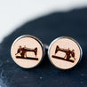 Sewing Machine Cherry Wood Cufflinks - CT35074 - Robin Valley Official Store