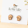 Toy Poodle Dog Cherry Wood Stud Earrings - EL10125 - Robin Valley Official Store