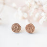 Tree Stump Cherry Wood Stud Earrings - EO14034 - Robin Valley Official Store