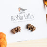 Venomous Spider Halloween Cherry Wood Stud Earrings - EO14038 - Robin Valley Official Store