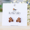 Voodoo Doll Cherry Wood Stud Earrings - ET15019 - Robin Valley Official Store