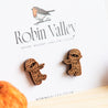 Walking Mummy Halloween Cherry Wood Stud Earrings - ET15037 - Robin Valley Official Store