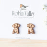 Weimaraner Dog Cherry Wood Stud Earrings - EL10115 - Robin Valley Official Store