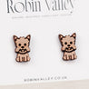 Yorkshire Terrier Dog Yorkie 3 Cherry Wood Stud Earrings - EL10075 - Robin Valley Official Store