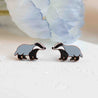 Badge earrings badger lover gift autumn earrings