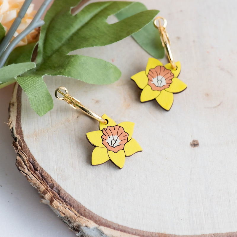 Daffodil Hoop Earrings
