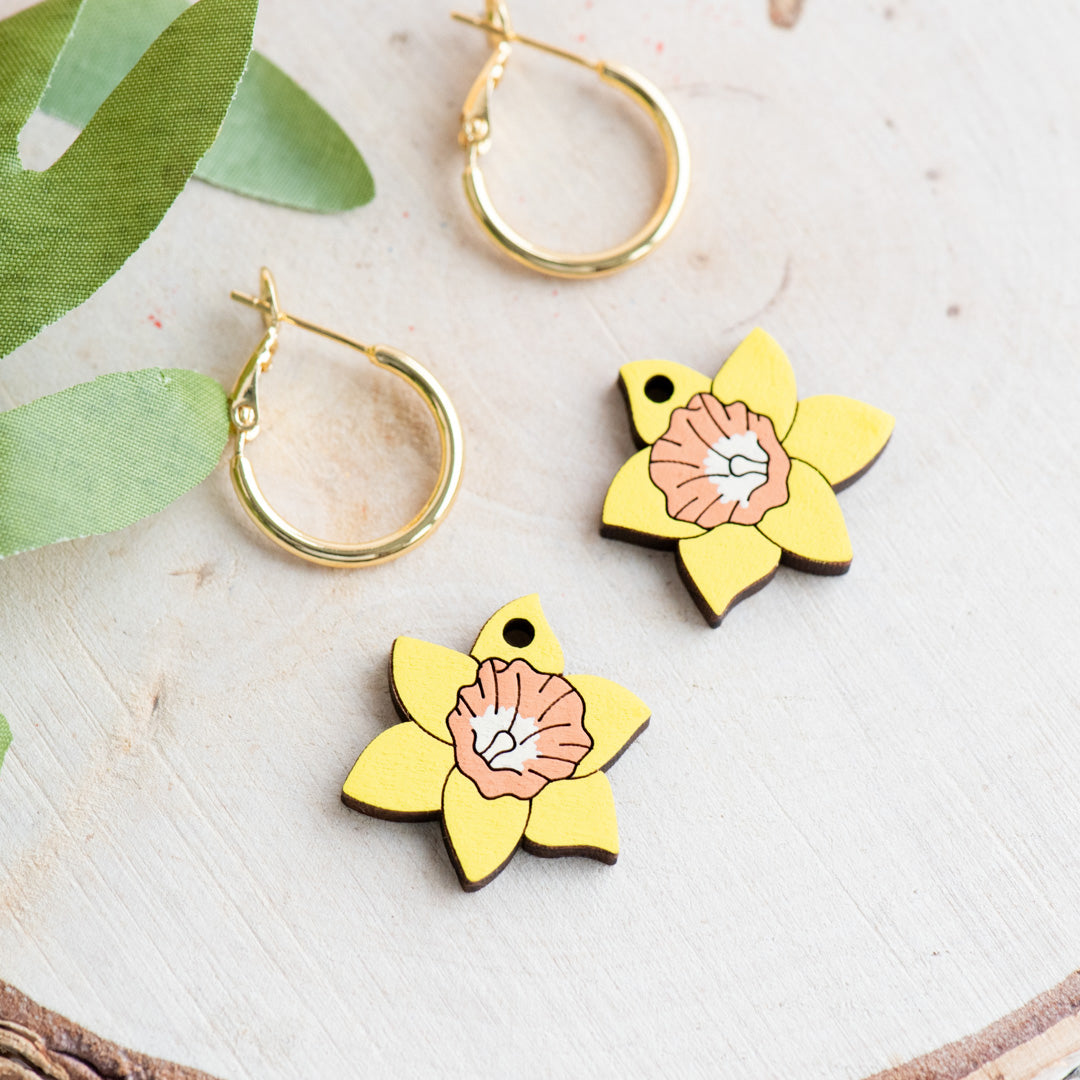 Daffodil Hoop Earrings