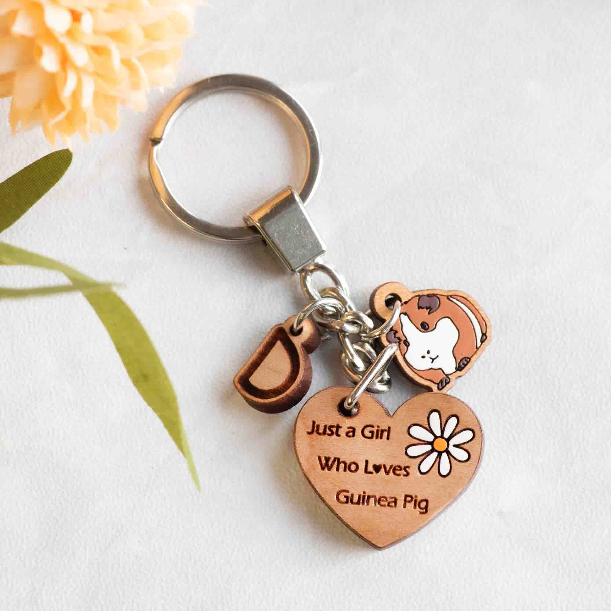 Personalised Just A Girl Who Loves Guinea Pig Keyring - CUS10003