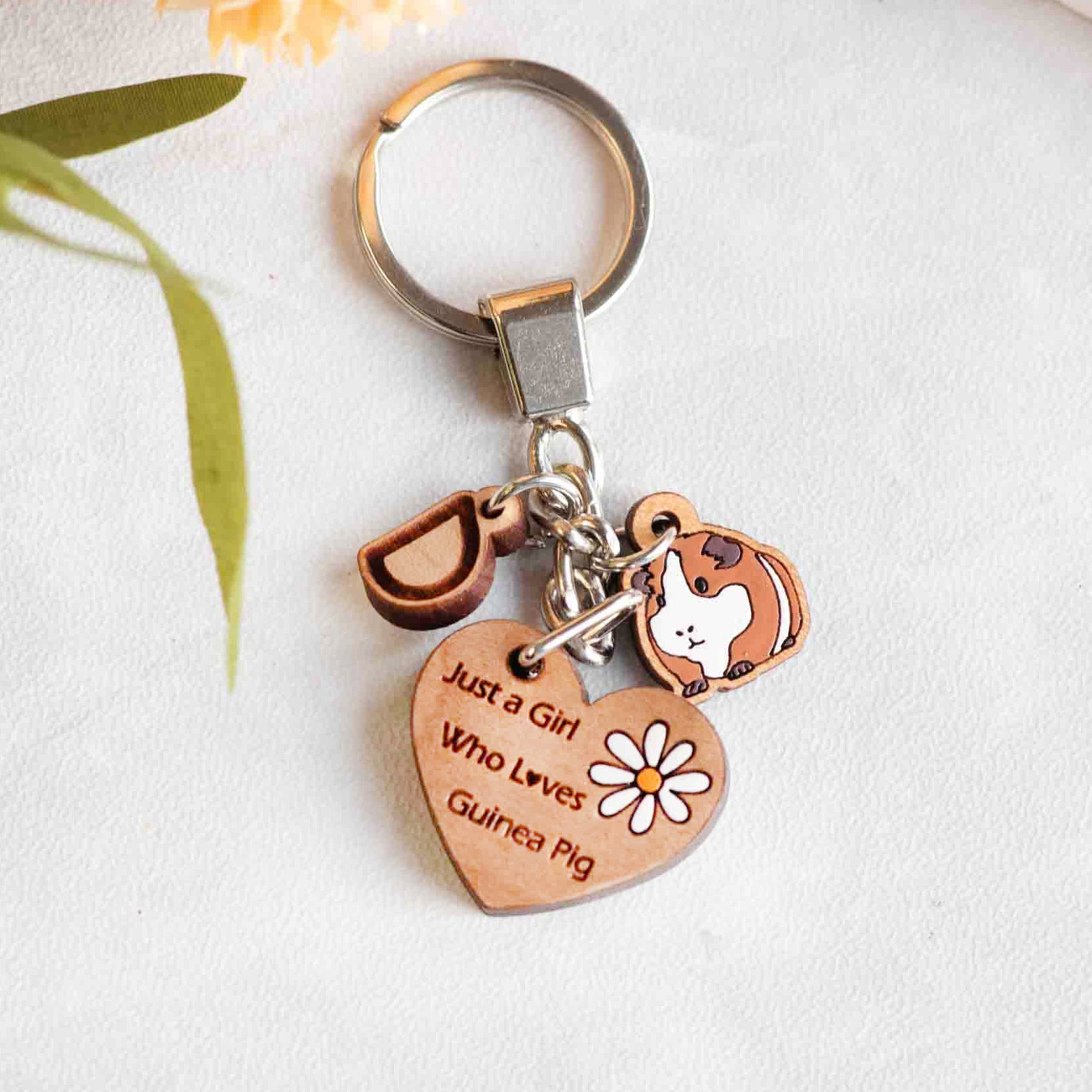 Personalised Just A Girl Who Loves Guinea Pig Keyring - CUS10003
