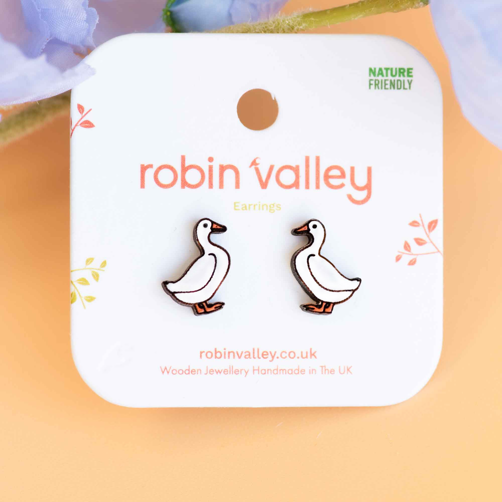 White Goose Earrings - PEB12065