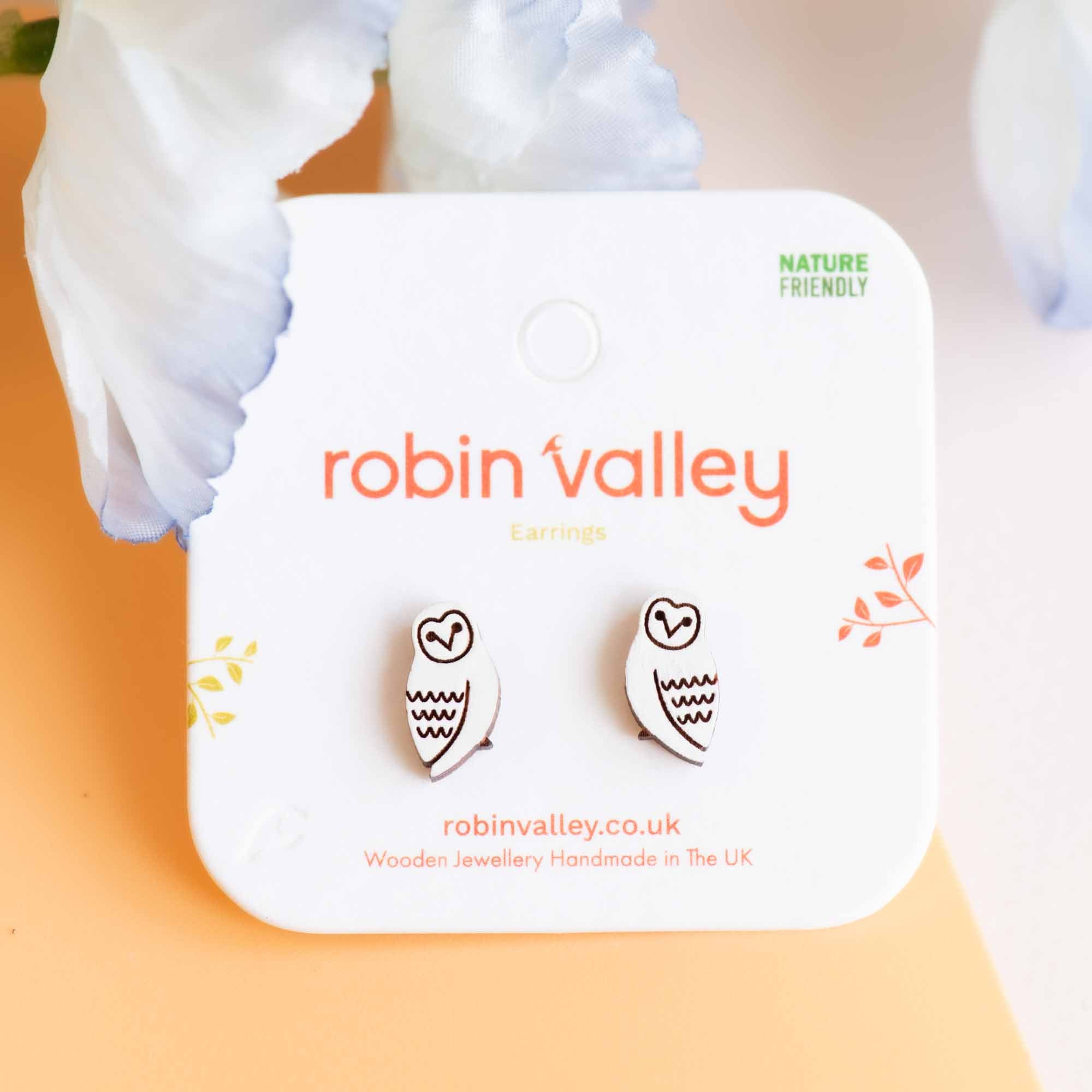 Simple Snowy Owl Earrings