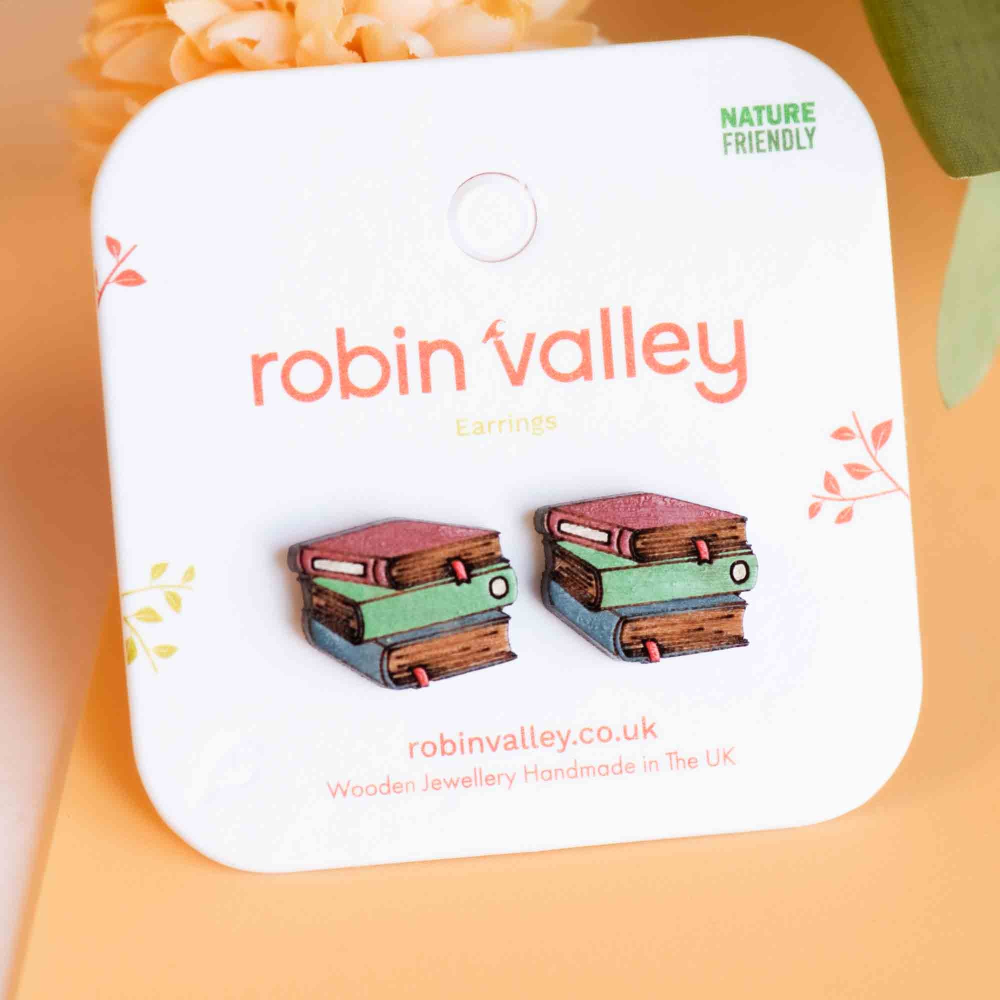 Vintage Stacking Books Earrings