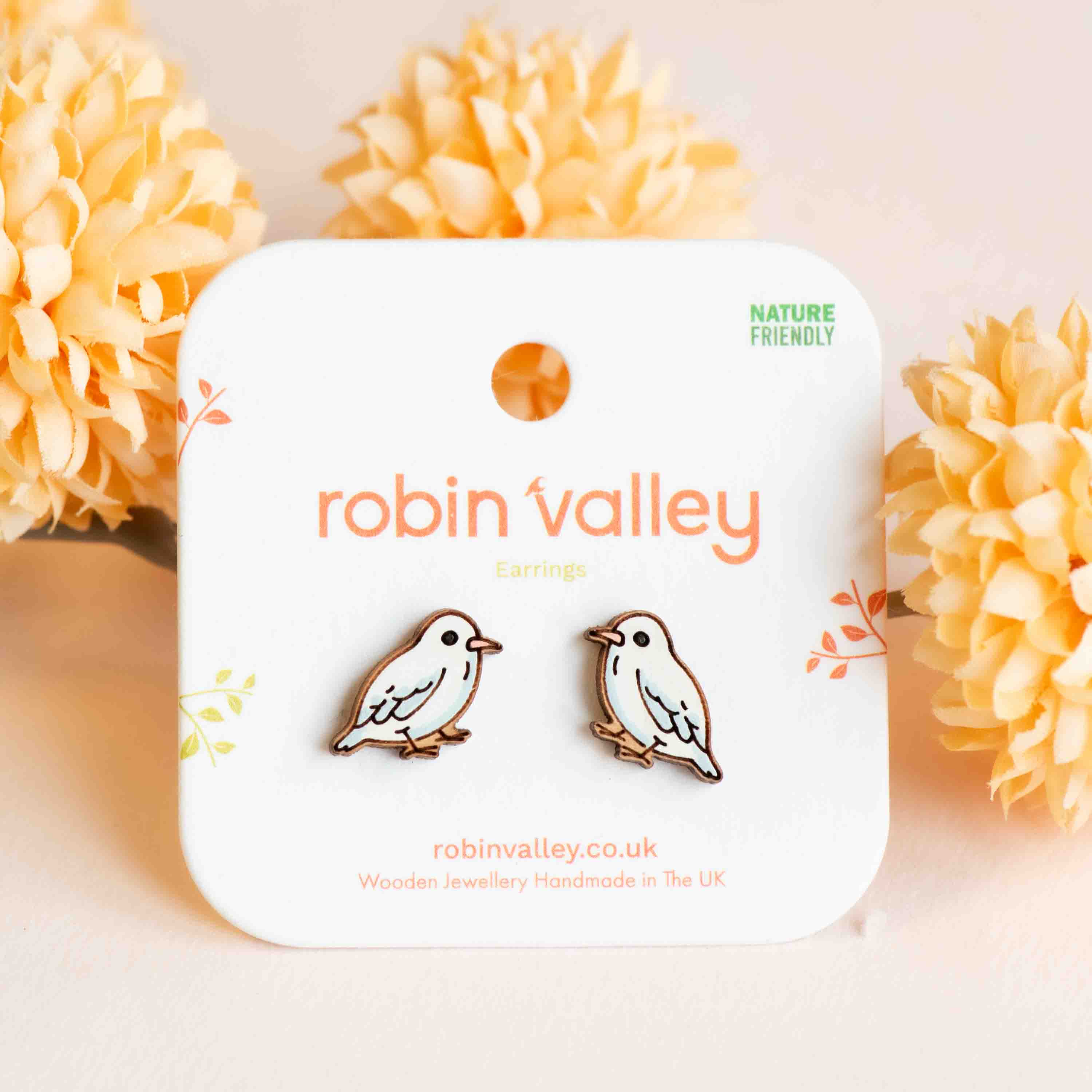 White Bird Earrings