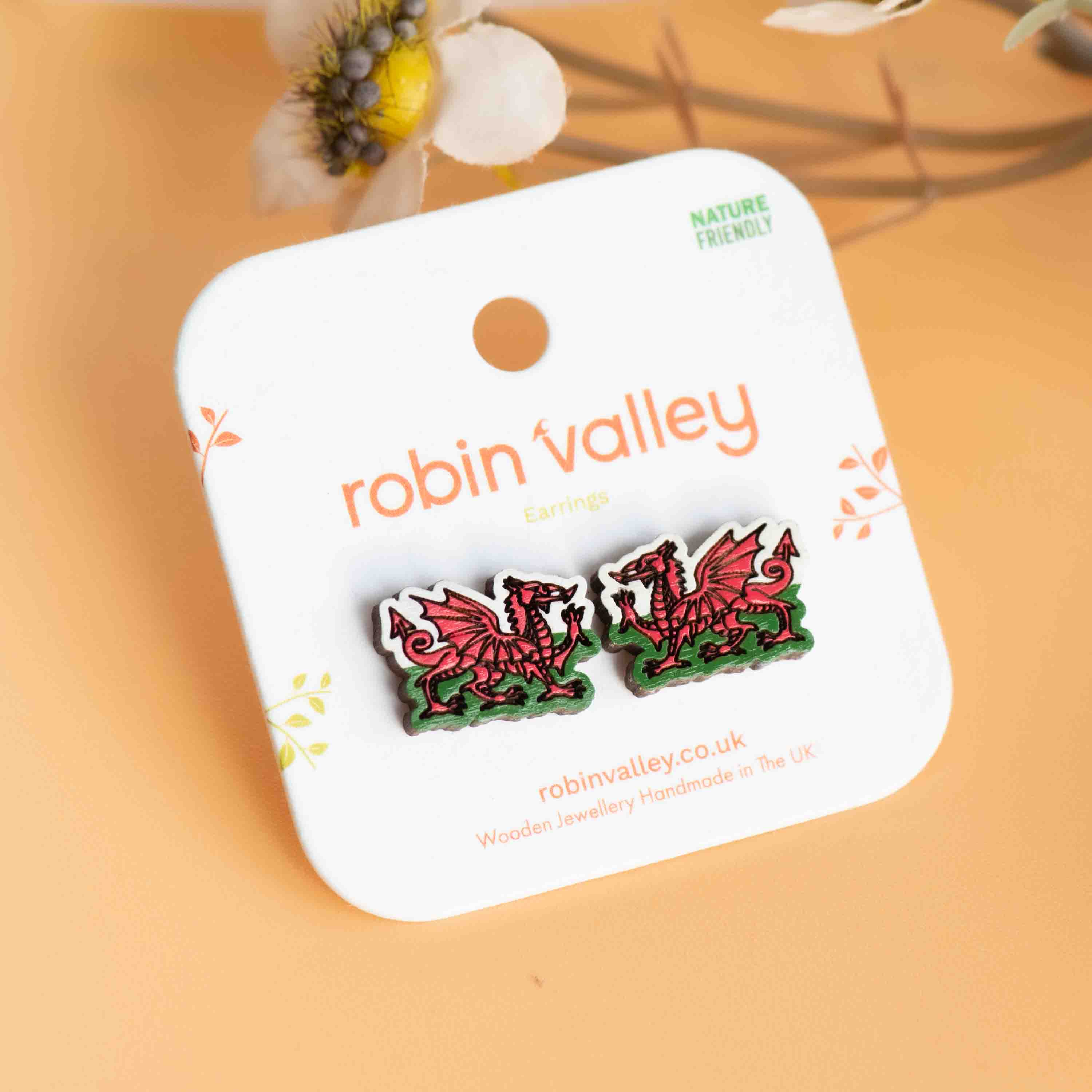 Welsh Dragon Earrings -  PET15381