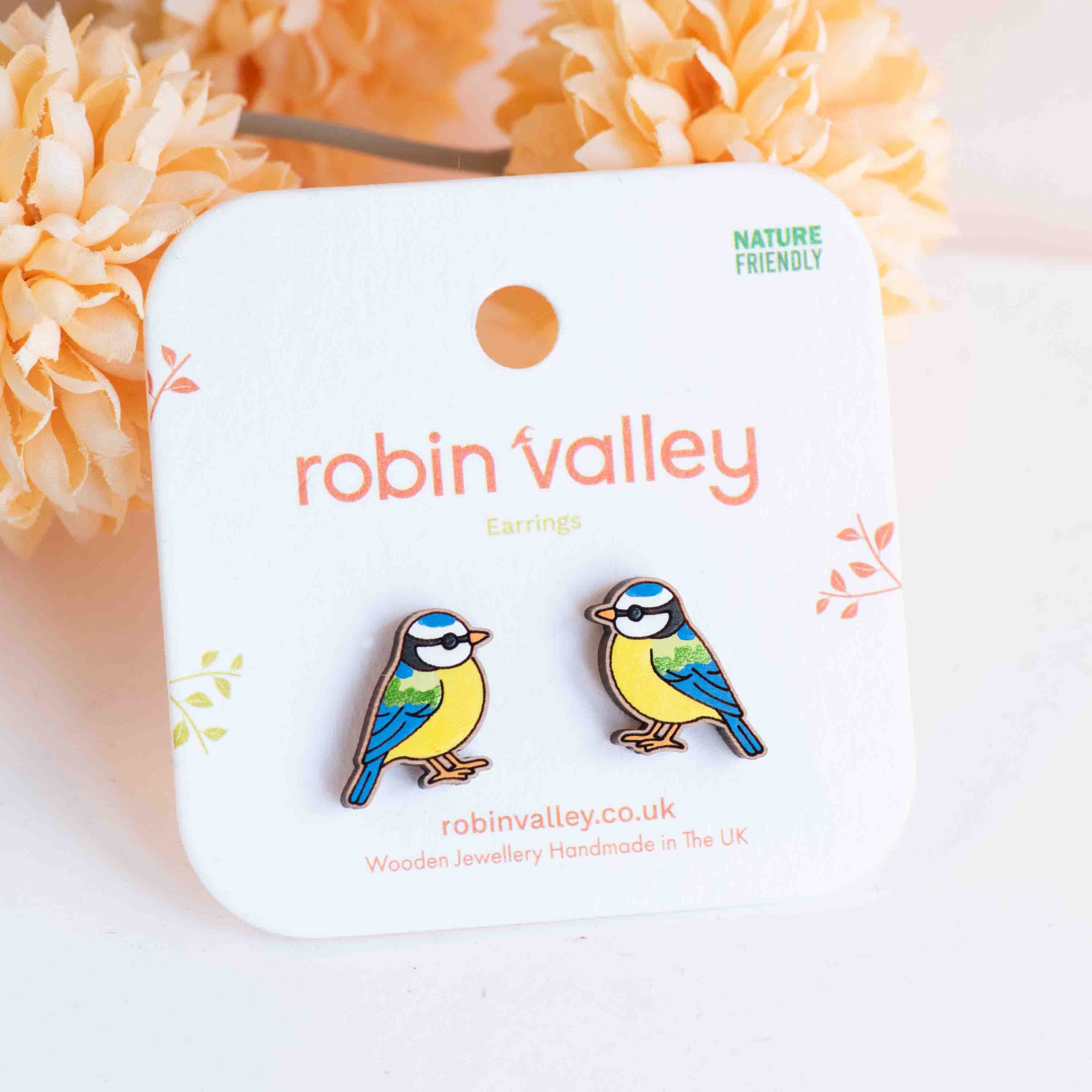Blue Tit Sutd Earrings