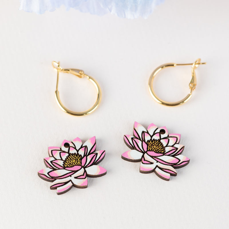Lotus Hoop Earrings - PEO14279H