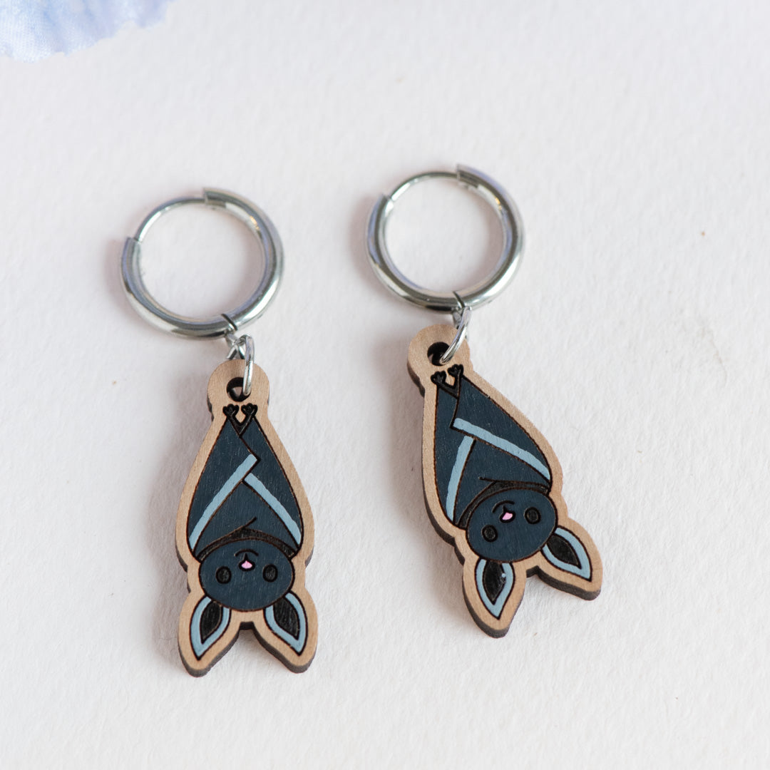 Bat Hoop Earrings