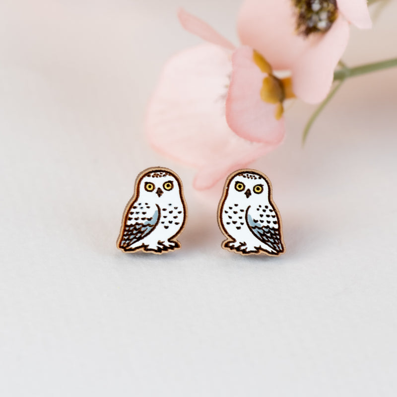 Snowy Owl Earrings - PEB12132