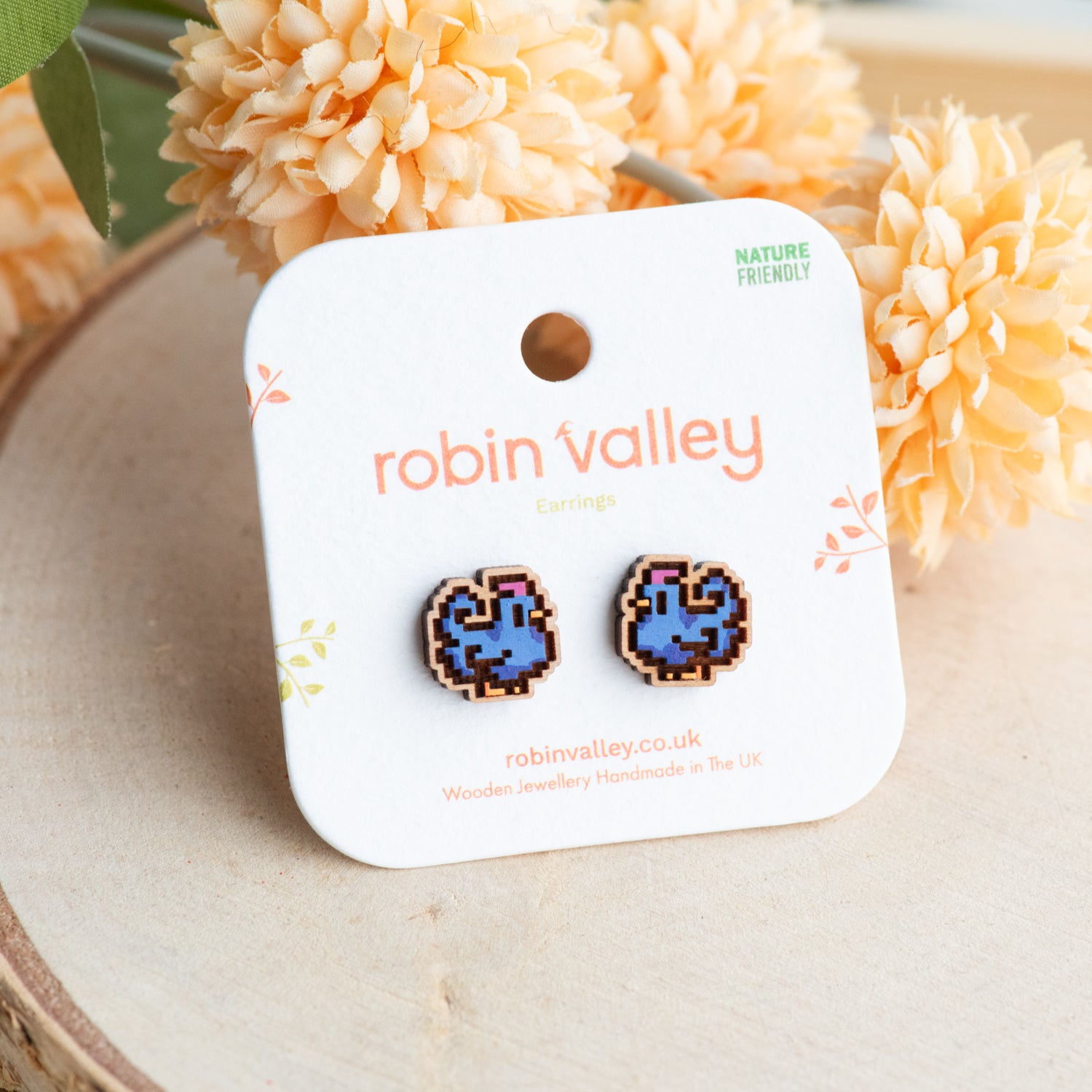 Blue Chicken Earrings – Stardew Valley