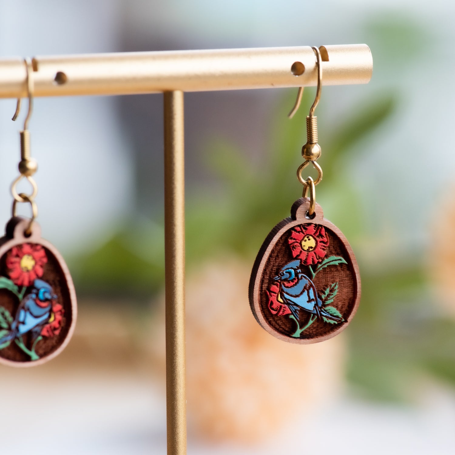 Bird Flower Hook Earrings - William Morris · Trellis Inspired